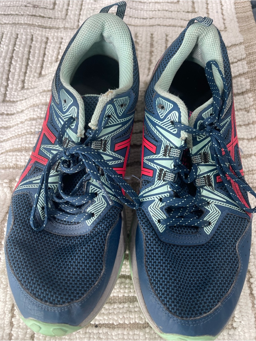 Women Athletic Sneakers in Navy, Mint & Pink